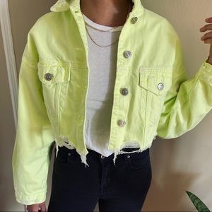 neon denim jacket zara